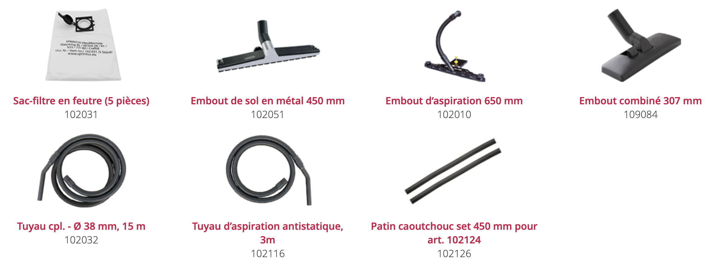 Options aspirateur 55L Sprintus